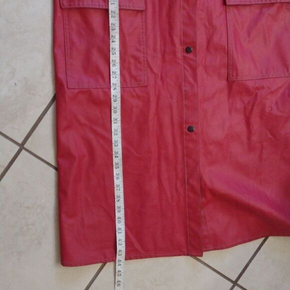 Lot One Inc. of Boston pink raincoat with tartan interior snap closure size L - Picture 12 of 13